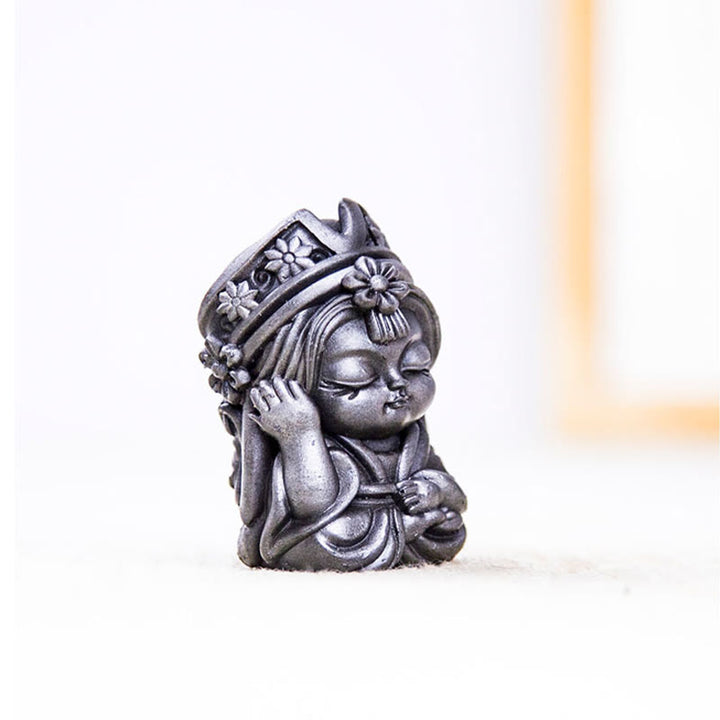 Statue de Buddha Stones faite à la main en poudre de fer Zakiram en résine coulée rouillée Décoration de la maison zen - image 26