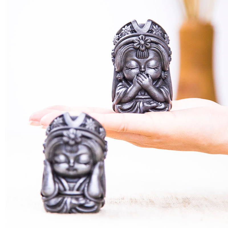 Statue de Buddha Stones faite à la main en poudre de fer Zakiram en résine coulée rouillée Décoration de la maison zen