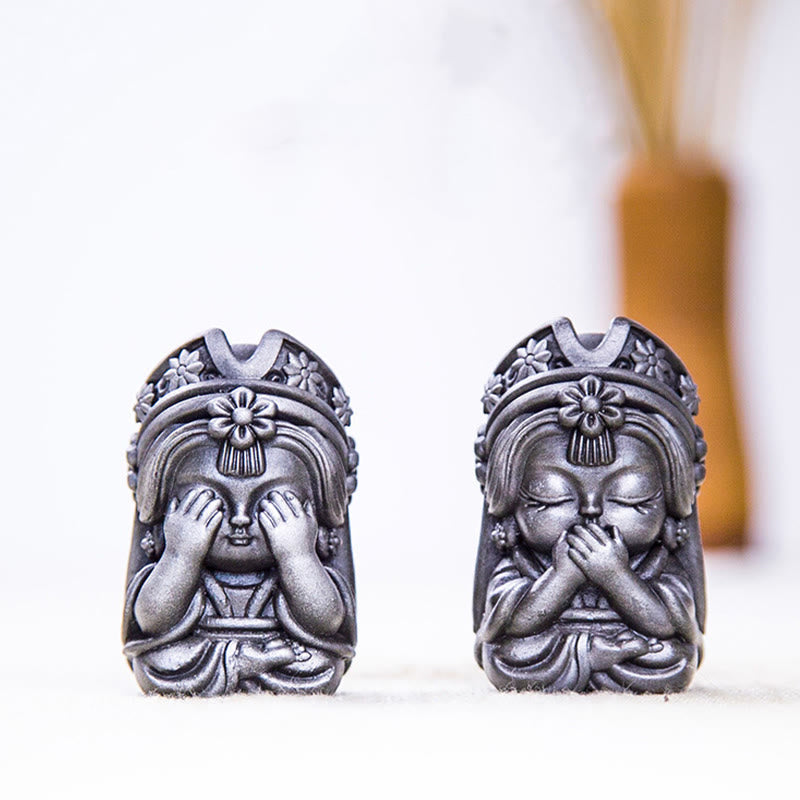 Statue de Buddha Stones faite à la main en poudre de fer Zakiram en résine coulée rouillée Décoration de la maison zen