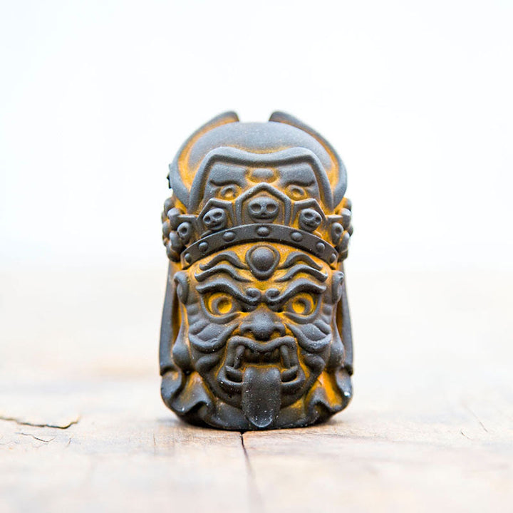 Statue de Buddha Stones faite à la main en poudre de fer Zakiram en résine coulée rouillée Décoration de la maison zen