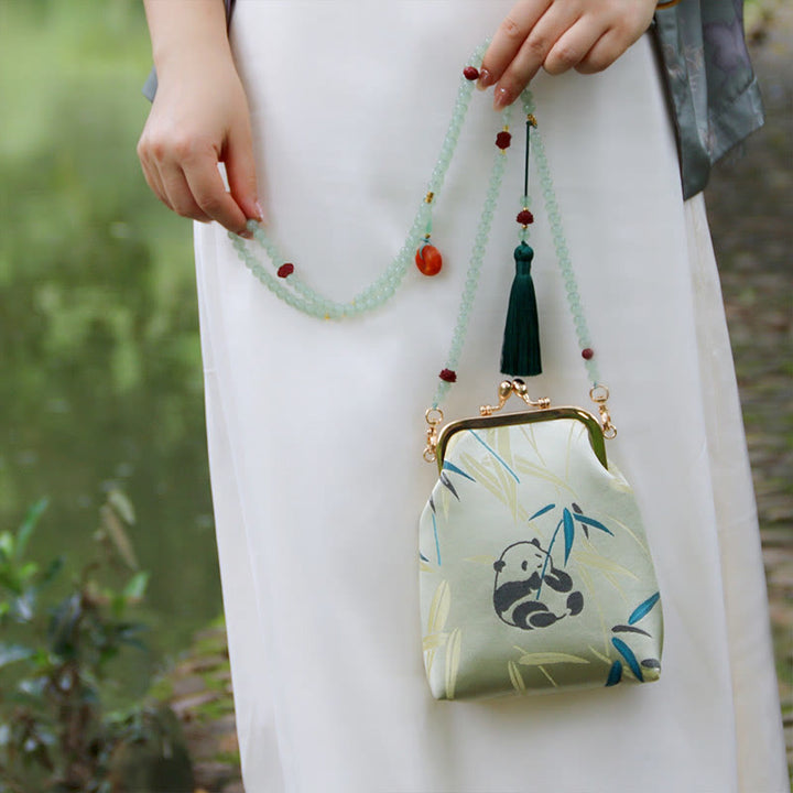 Sac à bandoulière rétro en perles brodées chinoises avec Buddha Stones - image 8