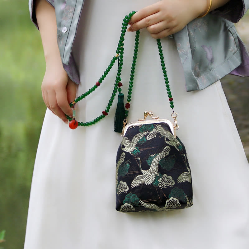 Sac à bandoulière rétro en perles brodées chinoises avec Buddha Stones - image 2