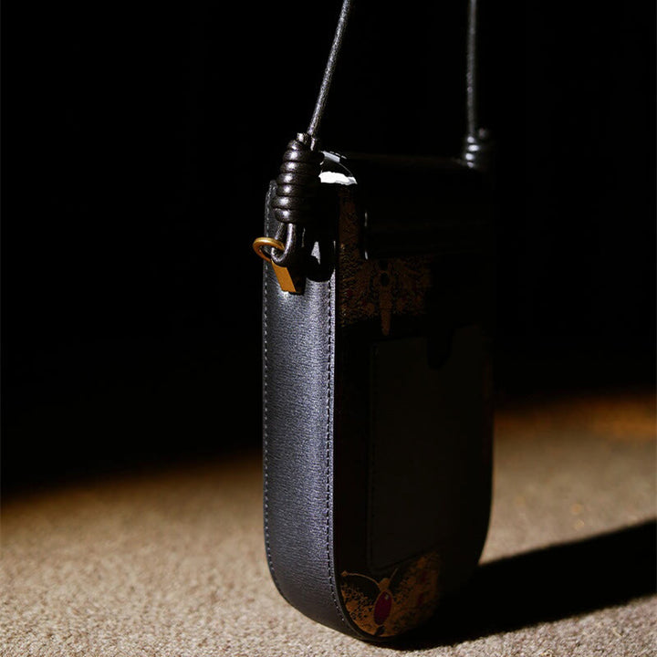 Sac à bandoulière en brocart avec Buddha Stones, rétro, fleur, papillon, feuilles, branches, chanson