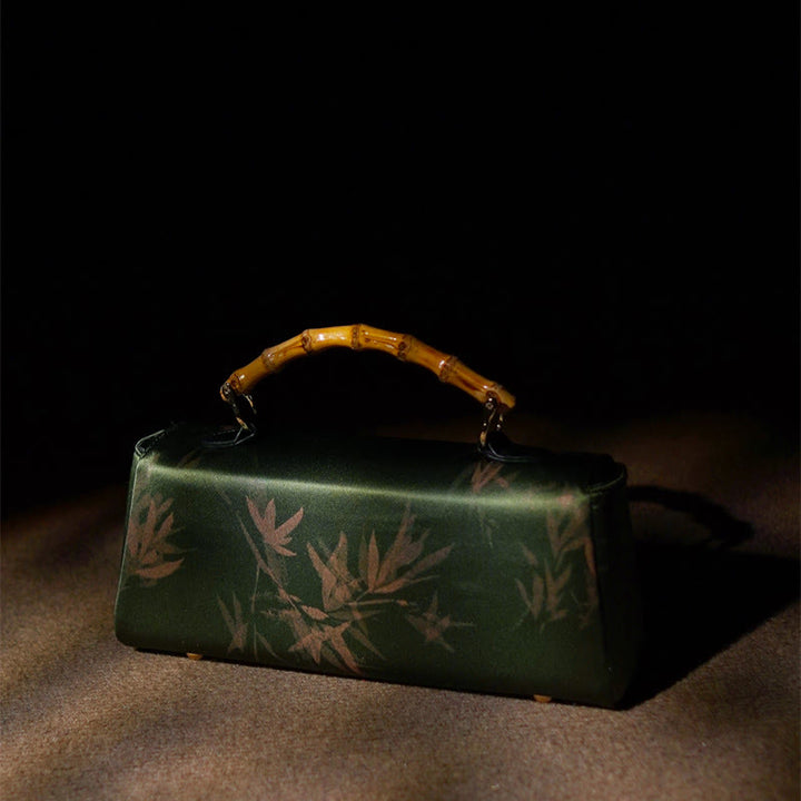 Sac à bandoulière en métal avec poignées en bambou et Buddha Stones