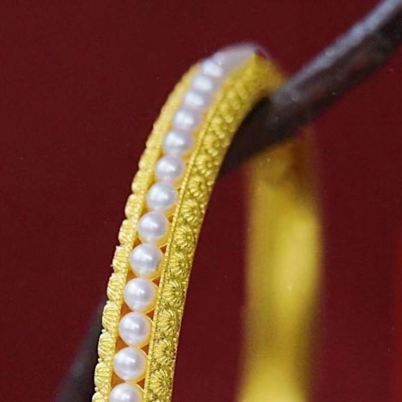 Bracelet manchette de guérison en perles de cuivre et Buddha Stones