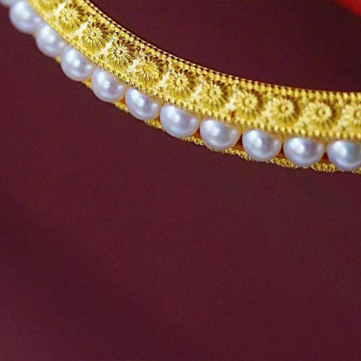 Bracelet manchette de guérison en perles de cuivre et Buddha Stones