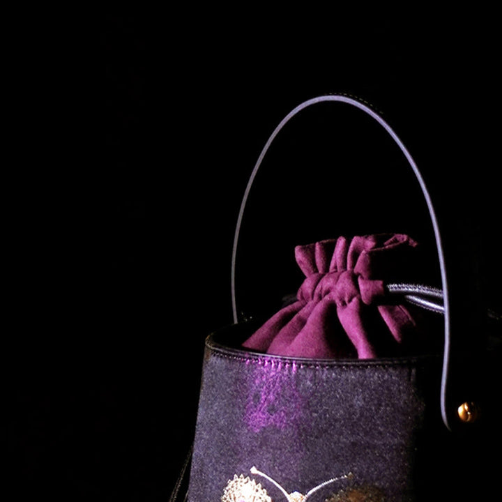 Sac à bandoulière en brocart avec chanson de papillon Buddha Stones