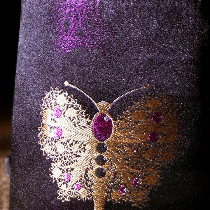 Sac à bandoulière en brocart avec chanson de papillon Buddha Stones