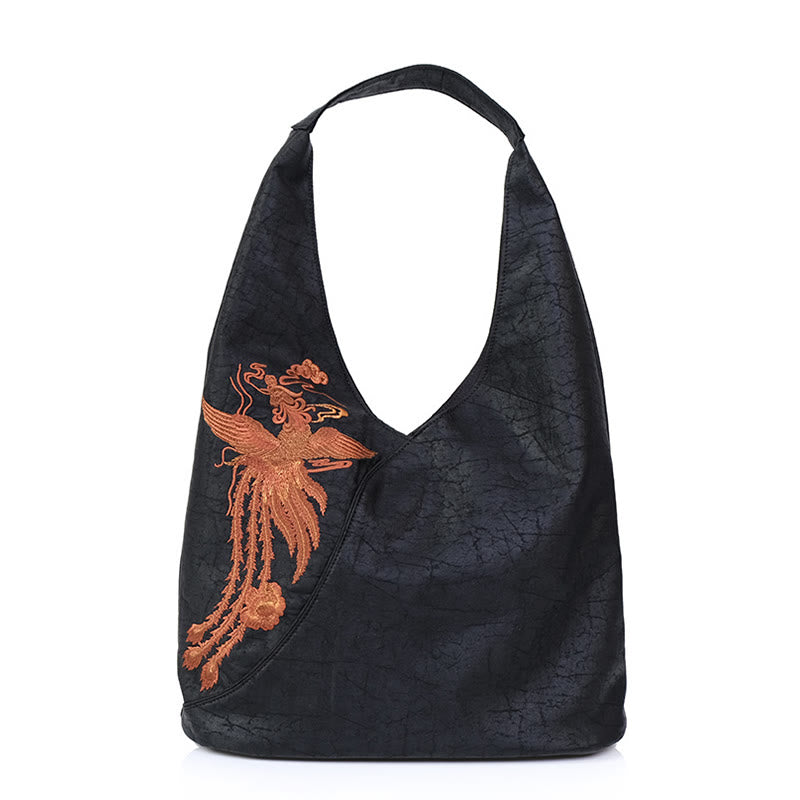 Sac à bandoulière en soie Xiangyunsha avec broderie Buddha Stones