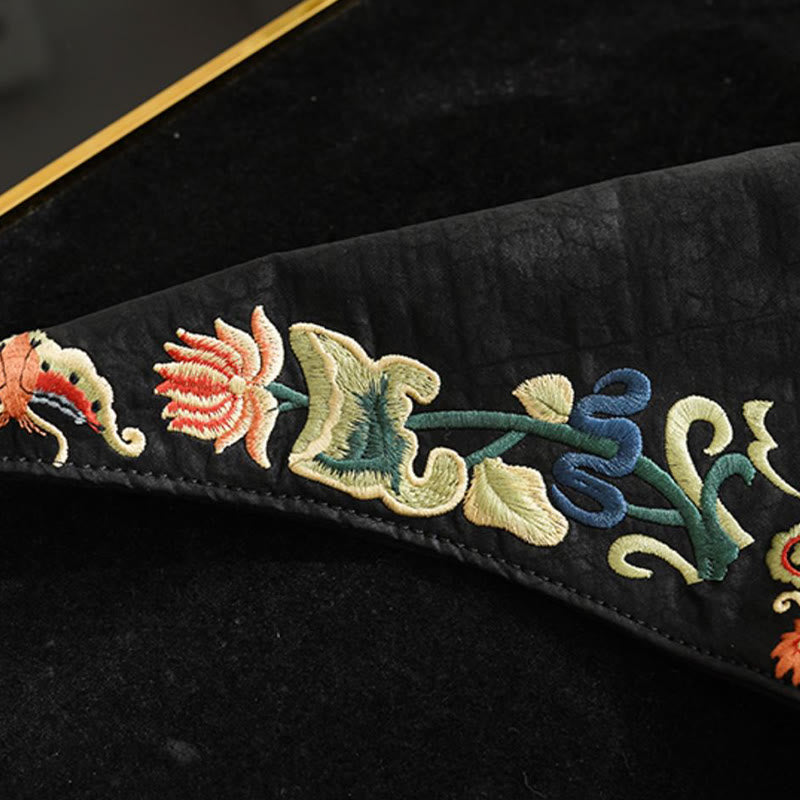 Sac à bandoulière en soie Xiangyunsha avec broderie Buddha Stones