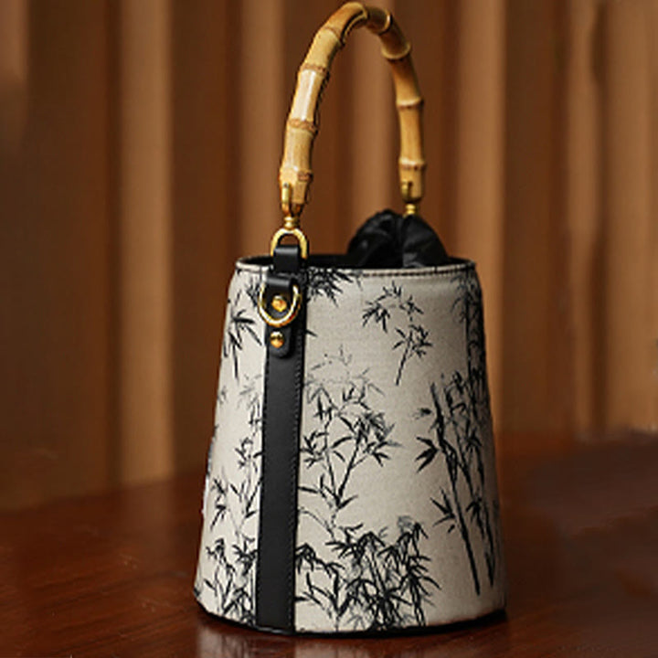 Sac à bandoulière brodé Buddha Stones Panda Bamboo Magpie