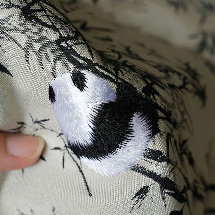 Sac à bandoulière brodé Buddha Stones Panda Bamboo Magpie