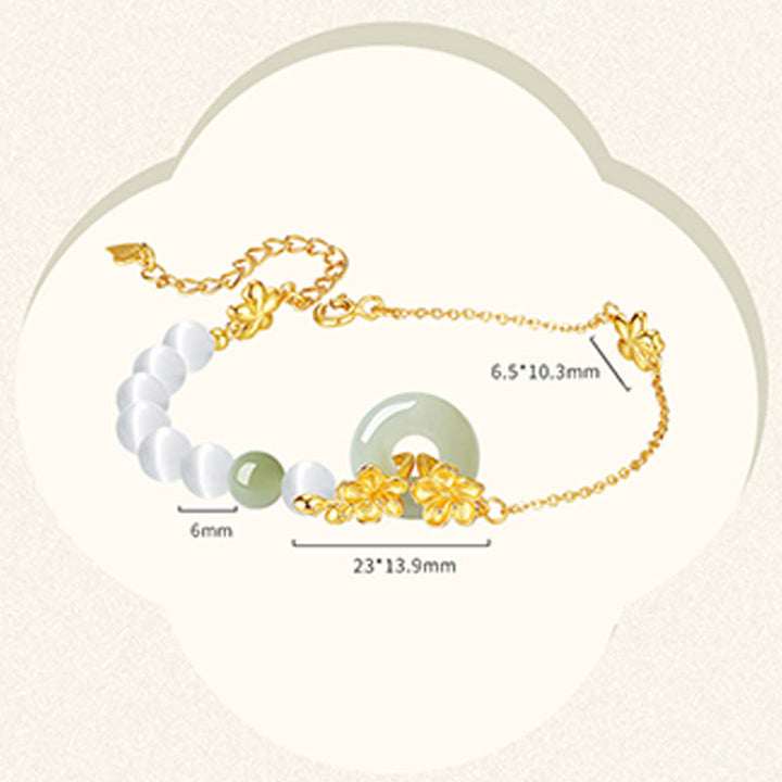 Bracelet d'amour en argent sterling 999 Buddha Stones, chrysobéryl, jade Hetian - image 11
