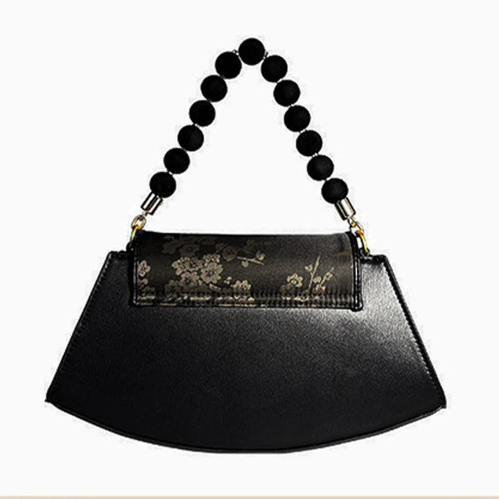 Sac à bandoulière en soie Xiangyunsha avec chaîne en perles de Buddha Stones
