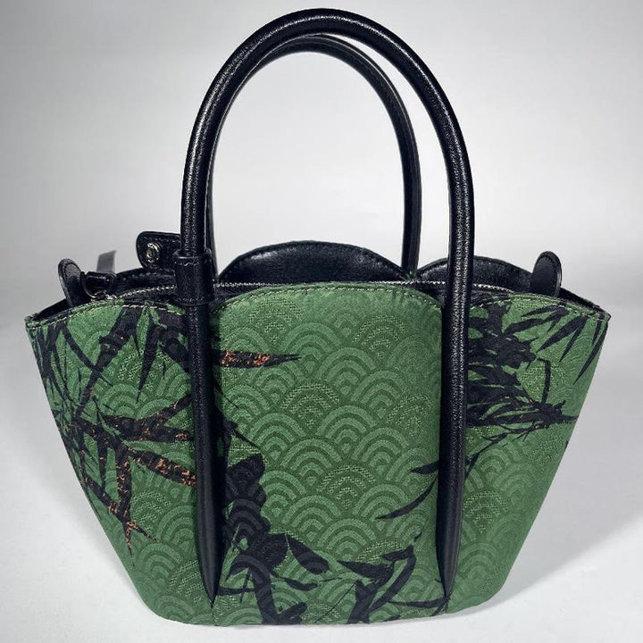 Sac à bandoulière en soie Xiangyunsha en forme de fleur de bambou avec Buddha Stones