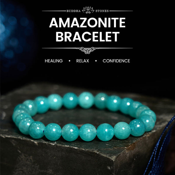 Bracelet d'équilibre positif en amazonite et Buddha Stones