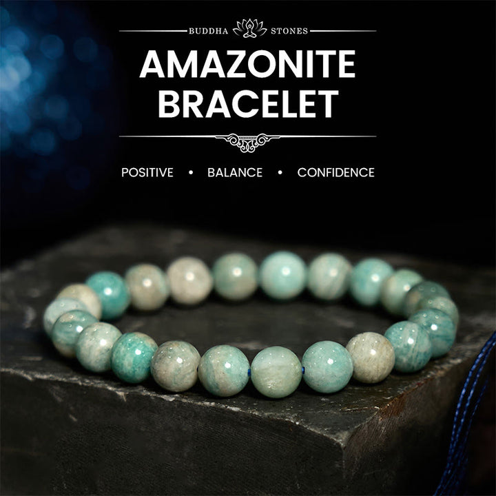 Bracelet d'équilibre positif en amazonite et Buddha Stones