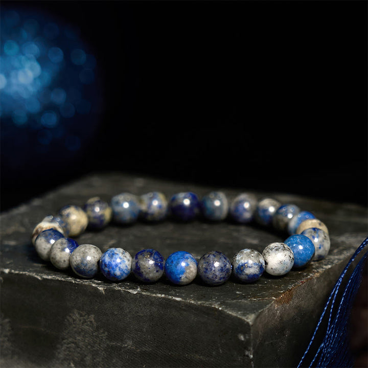 Bracelet de bien-être positif en pierre de Bouddha, lazurite et lapis-lazuli - image 1