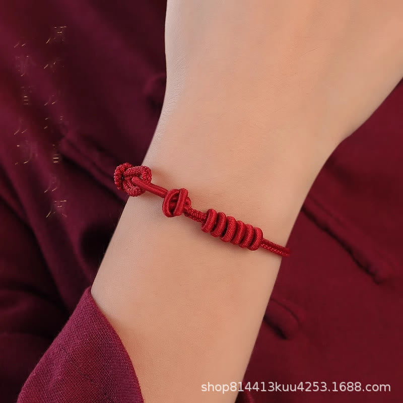 Bracelet de force en corde rouge à huit brins Buddha Stones