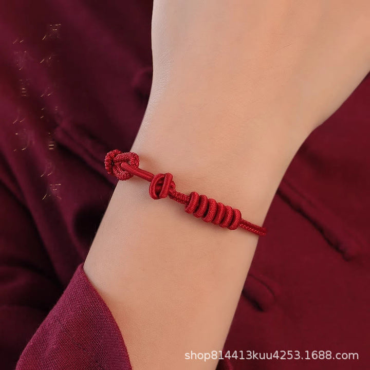 Bracelet de force en corde rouge à huit brins Buddha Stones
