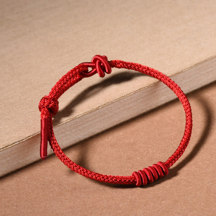 Bracelet de force en corde rouge à huit brins Buddha Stones