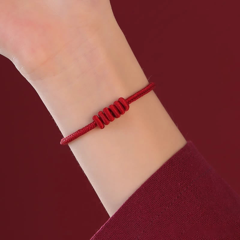 Bracelet de force en corde rouge à huit brins Buddha Stones