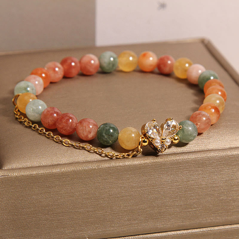 Bracelet de prospérité en cristal vert citrine de Buddha Stones
