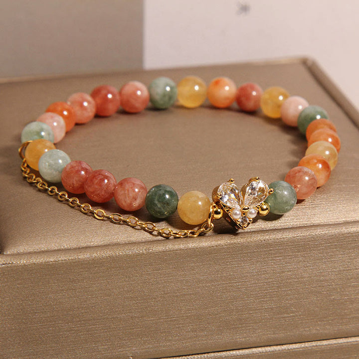 Bracelet de prospérité en cristal vert citrine de Buddha Stones