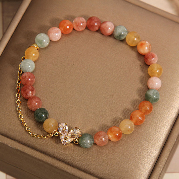 Bracelet de prospérité en cristal vert citrine de Buddha Stones