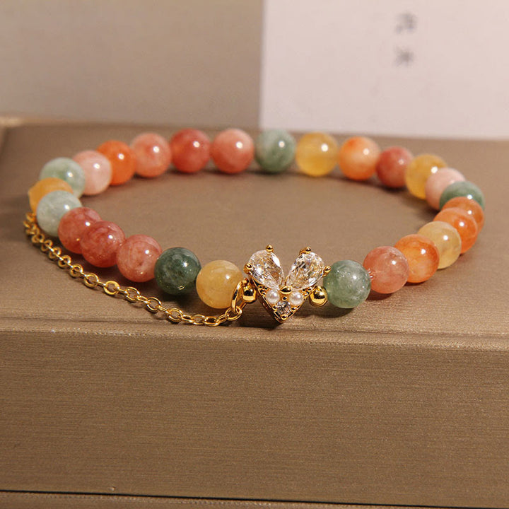 Bracelet de prospérité en cristal vert citrine de Buddha Stones