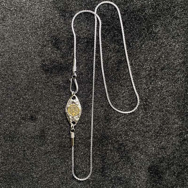 Collier pendentif de protection en perles dzi avec oiseau Garuda en argent sterling 925 et Buddha Stones