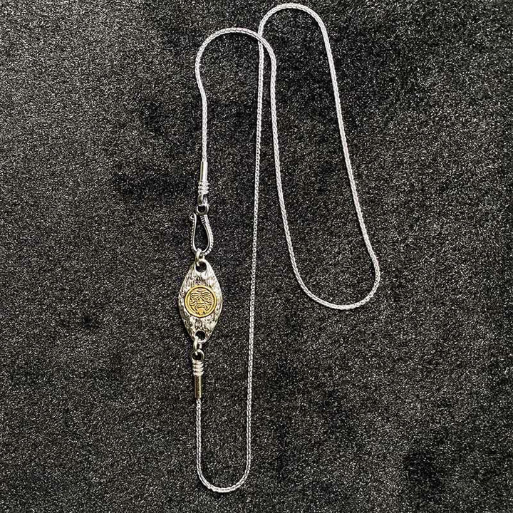 Collier pendentif de protection en perles dzi avec oiseau Garuda en argent sterling 925 et Buddha Stones