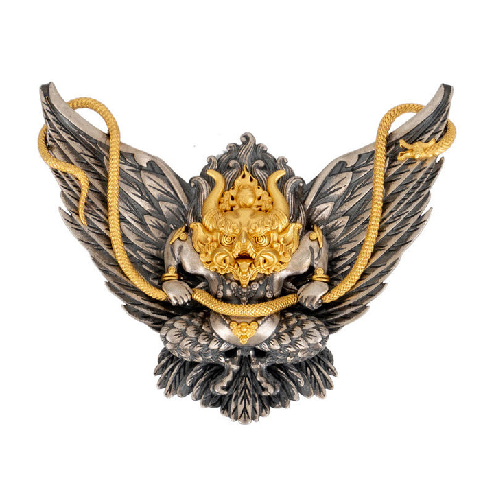 Collier pendentif tibétain en argent sterling 925 Buddha Stones , oiseau, dragon, serpent, sagesse - image 9