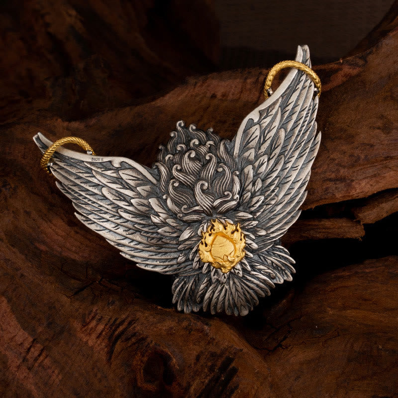 Collier pendentif tibétain en argent sterling 925 Buddha Stones , oiseau, dragon, serpent, sagesse - image 3