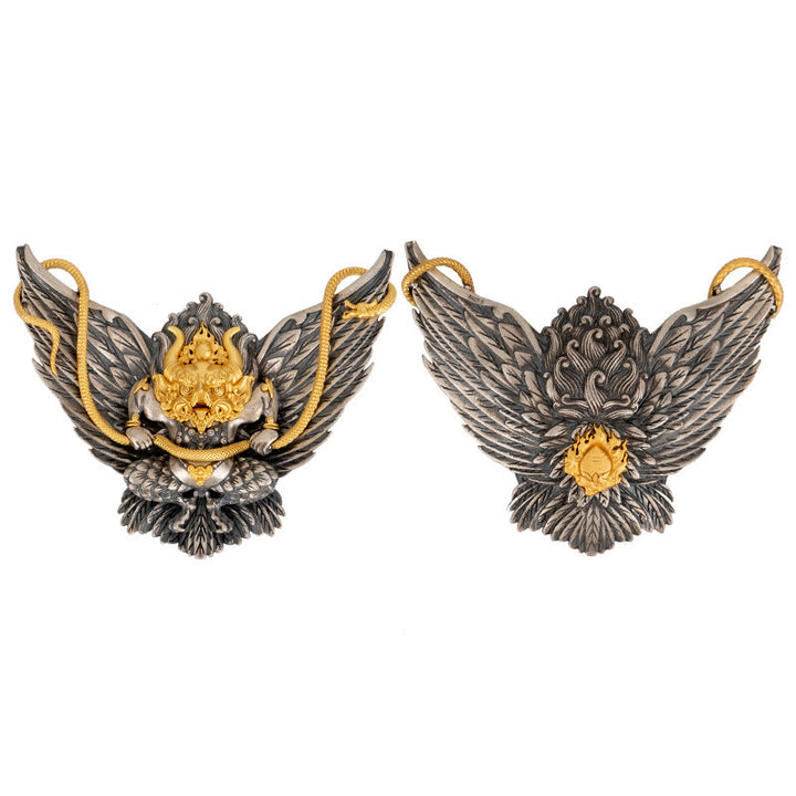 Collier pendentif tibétain en argent sterling 925 Buddha Stones , oiseau, dragon, serpent, sagesse - image 11