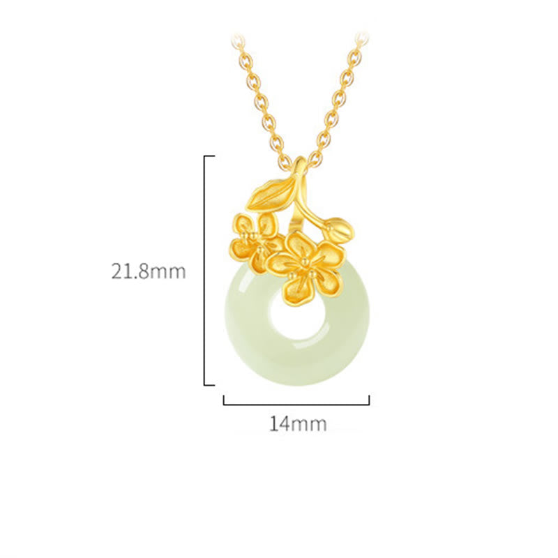 Collier avec pendentif en argent sterling 999 et jade Hetian en Buddha Stones