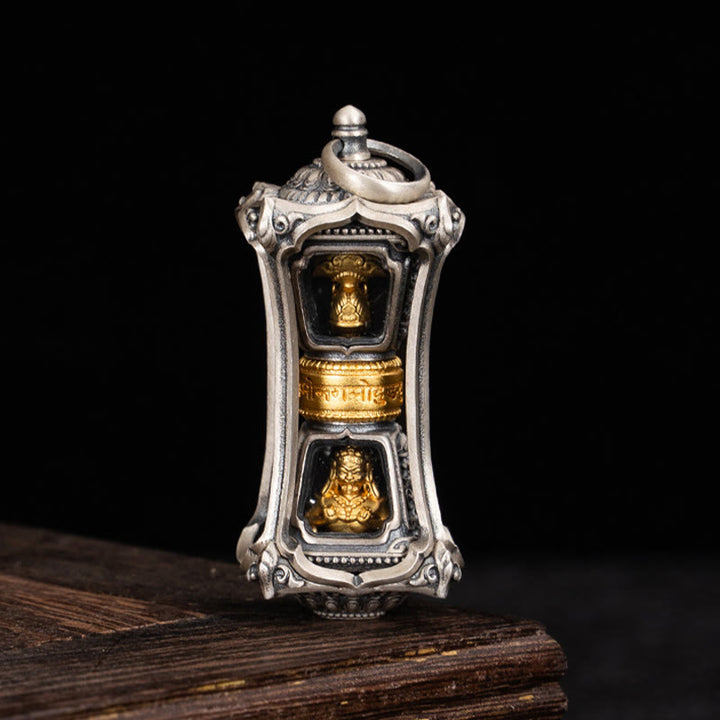 Collier pendentif tibétain en argent sterling 925 avec Buddha Stones et bénédiction de la déesse Zakiram - image 1