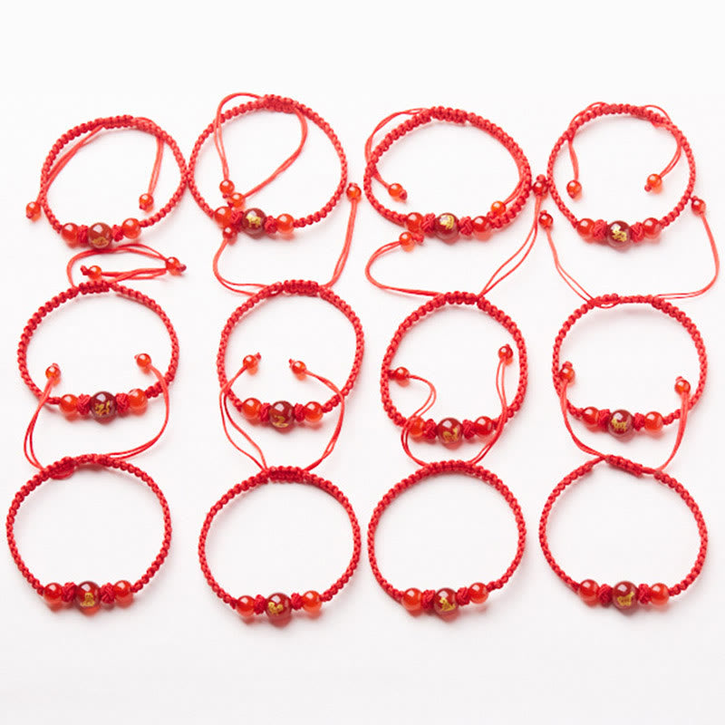 Bracelet de protection tressé en fil rouge Buddha Stones et agate rouge naturelle du zodiaque chinois - image 21