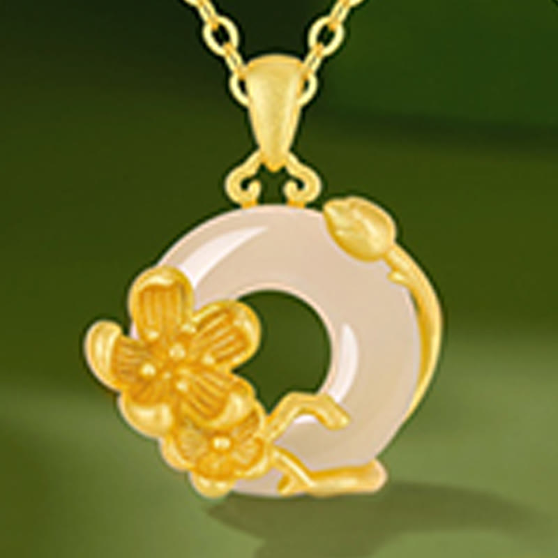 Collier avec pendentif en argent sterling 925 et Buddha Stones en calcédoine et boucle de paix