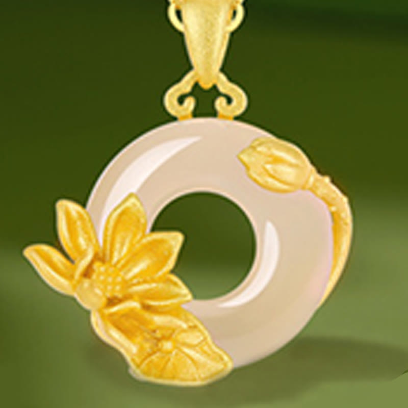 Collier avec pendentif en argent sterling 925 et Buddha Stones en calcédoine et boucle de paix - image 17