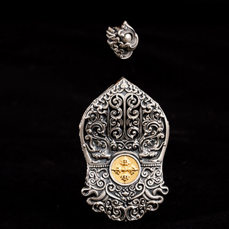 Collier pendentif en perles Dzi de la déesse de la richesse tibétaine en argent sterling 925 avec Buddha Stones