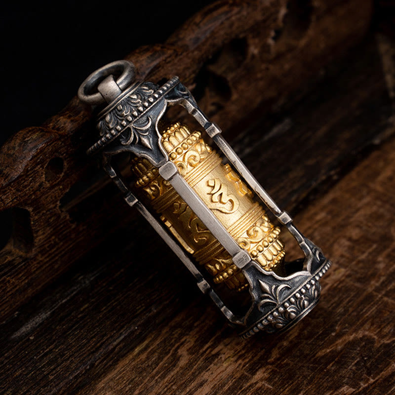 Buddha Stones en argent sterling 925 avec roue de prière tibétaine et pierres de Bouddha Om Mani Padme Hum - image 9