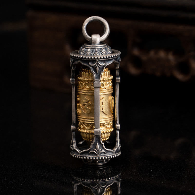 Buddha Stones en argent sterling 925 avec roue de prière tibétaine et pierres de Bouddha Om Mani Padme Hum - image 5
