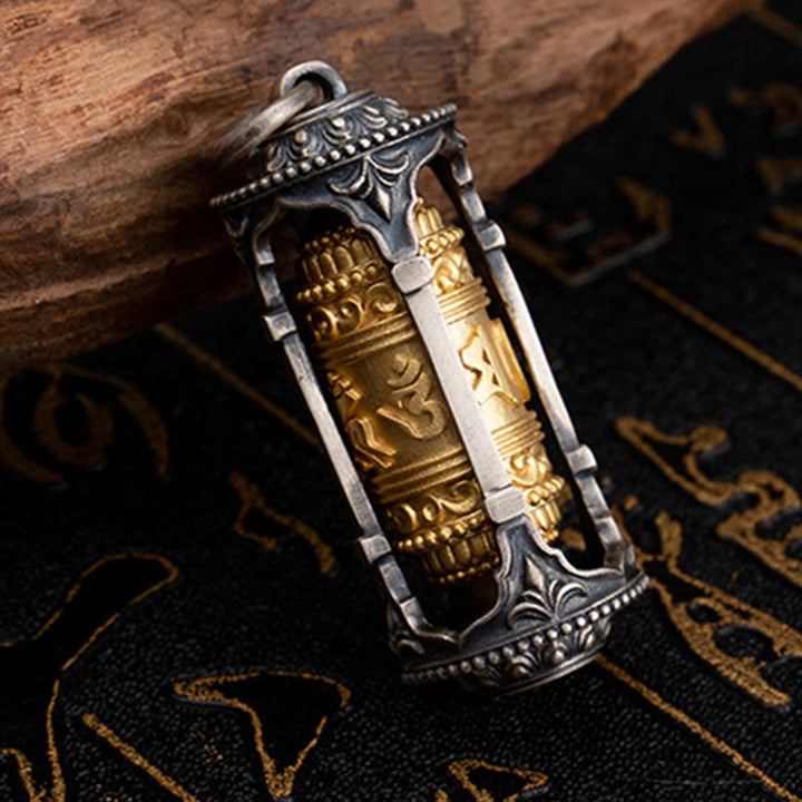 Buddha Stones en argent sterling 925 avec roue de prière tibétaine et pierres de Bouddha Om Mani Padme Hum - image 3