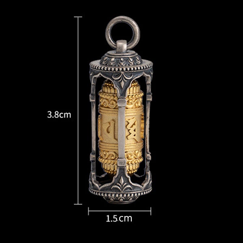 Buddha Stones en argent sterling 925 avec roue de prière tibétaine et pierres de Bouddha Om Mani Padme Hum - image 11