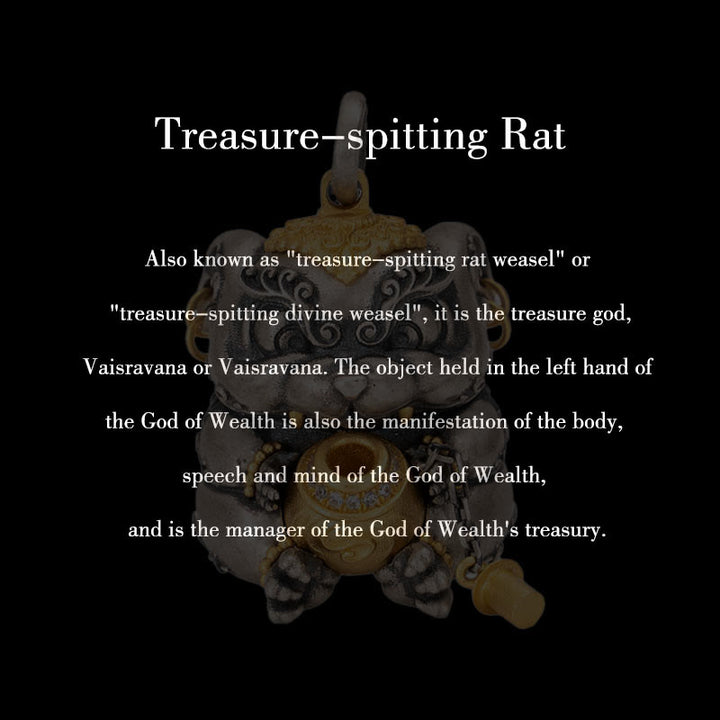 Collier pendentif de protection contre les rats cracheurs de trésors tibétains en argent sterling 925 avec Buddha Stones - image 10