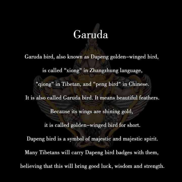 Collier pendentif de sagesse tibétain Garuda Bird en argent sterling 925 Buddha Stones - image 10