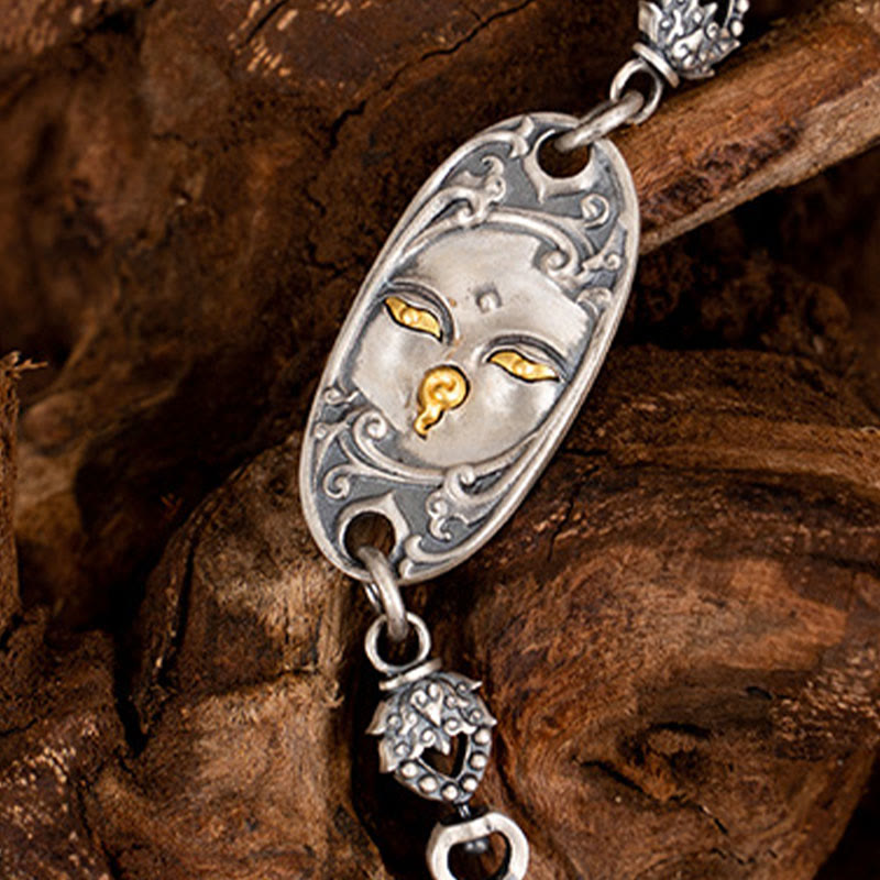 Collier en chaîne métallique de protection en argent sterling 925 avec Buddha Stones Zakiram tibétain déesse de la richesse Bodhisattva Tara Om Mani Padme Hum - image 7