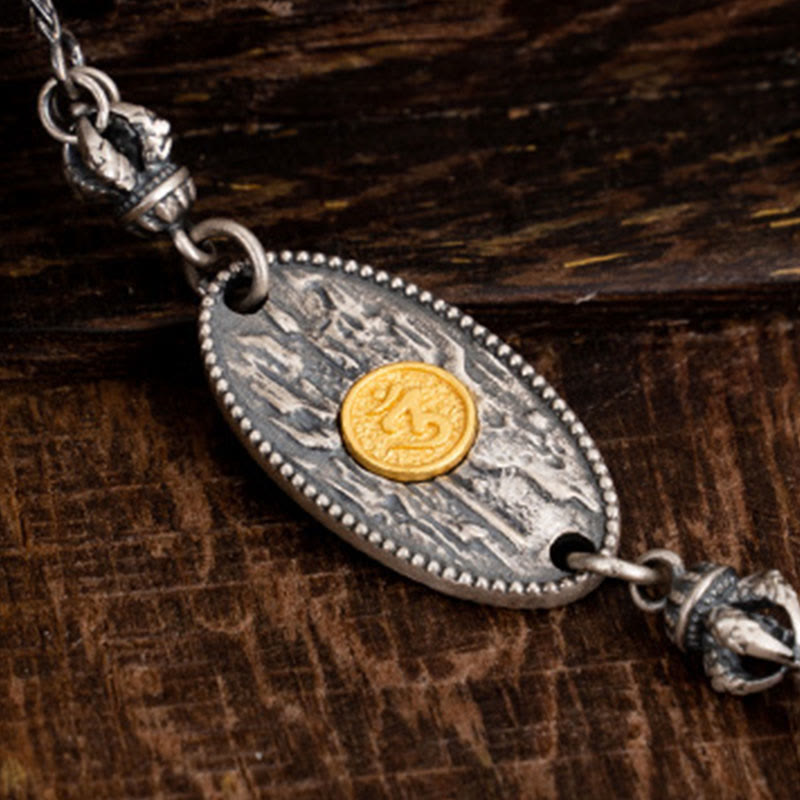 Collier en chaîne métallique de protection en argent sterling 925 avec Buddha Stones Zakiram tibétain déesse de la richesse Bodhisattva Tara Om Mani Padme Hum - image 4