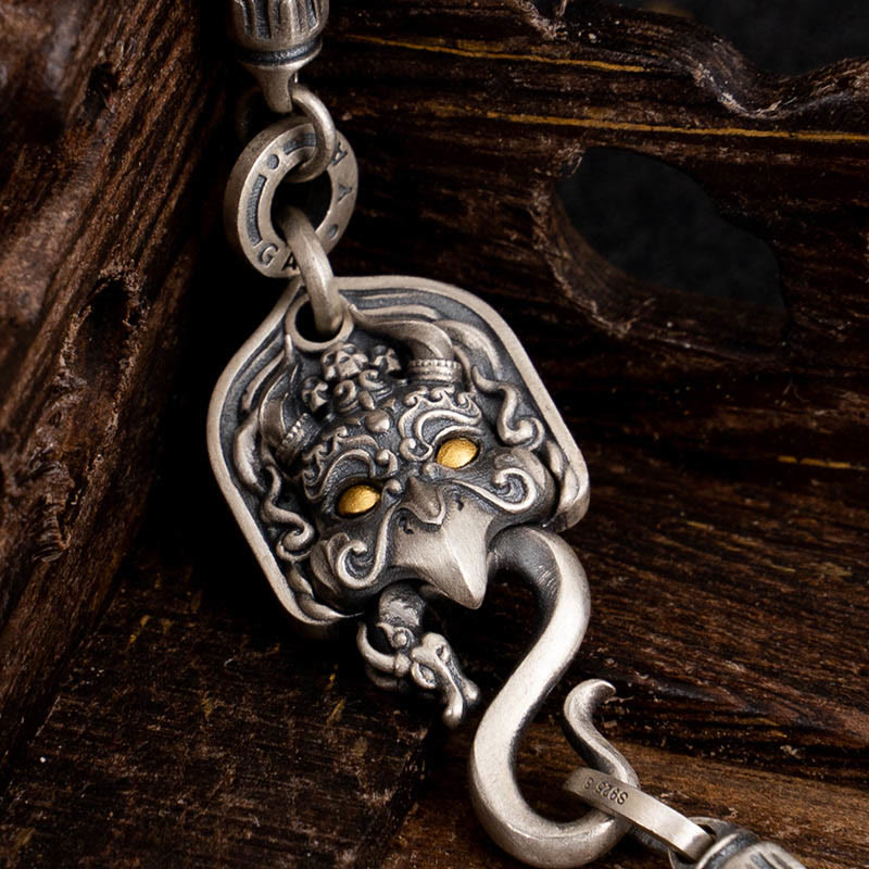 Collier en argent sterling 925 avec Buddha Stones et oiseau tibétain Garuda